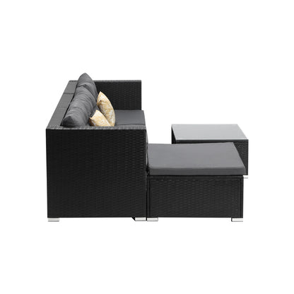 Livsip Outdoor Sofa Set 4 Seater Corner Modular Lounge Set-Outdoor Sofa Sets-PEROZ Accessories