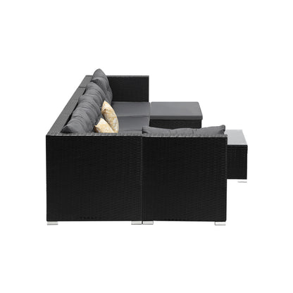 Livsip Outdoor Lounge Setting 7pc Wicker Sofa Set Rattan-Outdoor Sofa Sets-PEROZ Accessories
