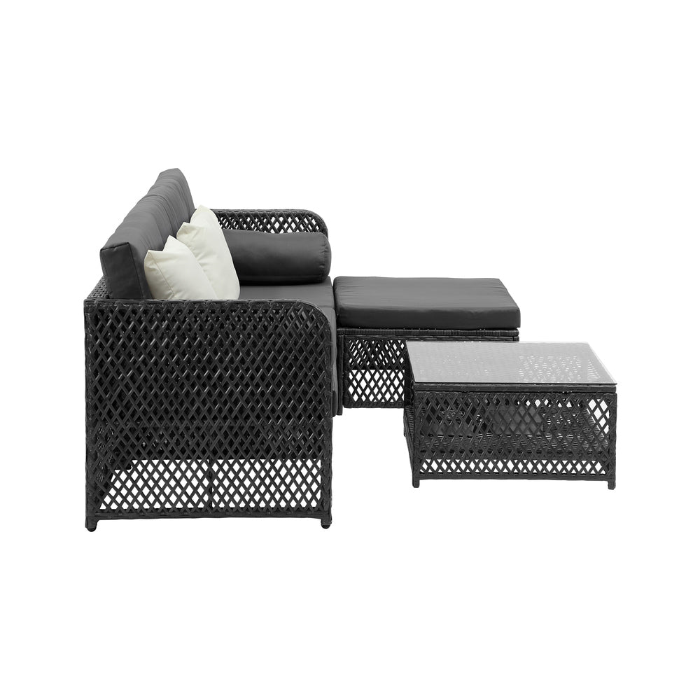 Livsip Outdoor Sofa Set 4 Seater Wicker Corner Modular Setting-Outdoor Sofa Set-PEROZ Accessories