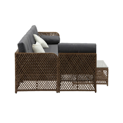 Livsip Outdoor Furniture Lounge Setting 6 Seater Wicker Sofa Set-Outdoor Sofa Set-PEROZ Accessories