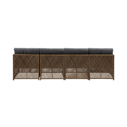 Livsip Outdoor Furniture Lounge Setting 6 Seater Wicker Sofa Set-Outdoor Sofa Set-PEROZ Accessories