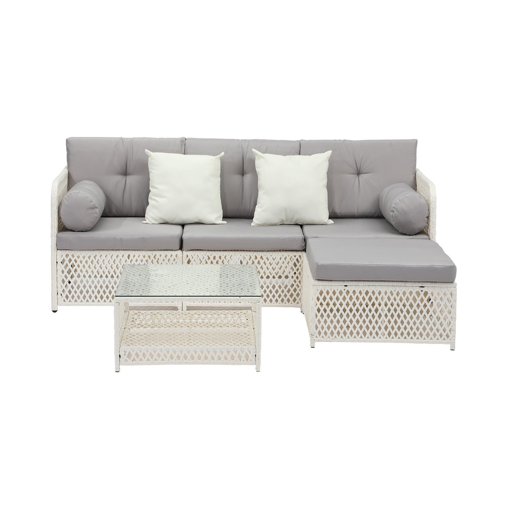 Livsip Outdoor Furniture Sofa Set 5PCS Wicker Lounge Setting-Outdoor Sofa Set-PEROZ Accessories