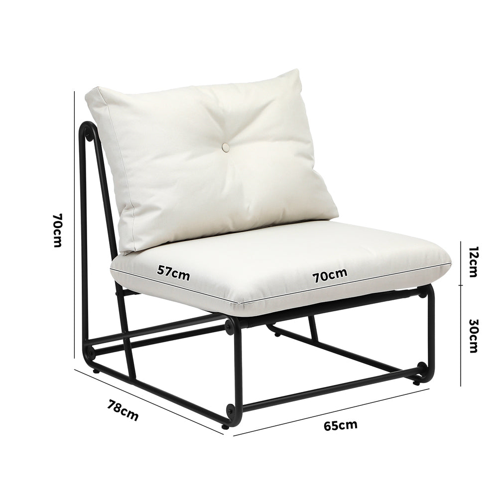 Livsip 2PCS Outdoor Dining Chairs Patio Sofa Lounge Chair Beige-Outdoor Patio Set-PEROZ Accessories