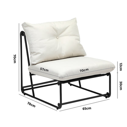 Livsip 2PCS Outdoor Dining Chairs Patio Sofa Lounge Chair Beige-Outdoor Patio Set-PEROZ Accessories