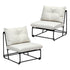 Livsip 2PCS Outdoor Dining Chairs Patio Sofa Lounge Chair Beige-Outdoor Patio Set-PEROZ Accessories