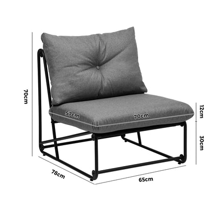 Livsip 2PCS Outdoor Dining Chairs Patio Sofa Lounge Chair Grey-Outdoor Patio Set-PEROZ Accessories