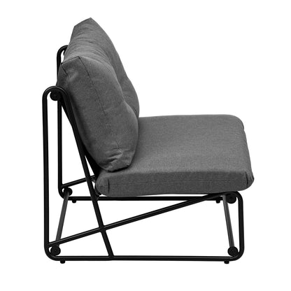 Livsip 2PCS Outdoor Dining Chairs Patio Sofa Lounge Chair Grey-Outdoor Patio Set-PEROZ Accessories