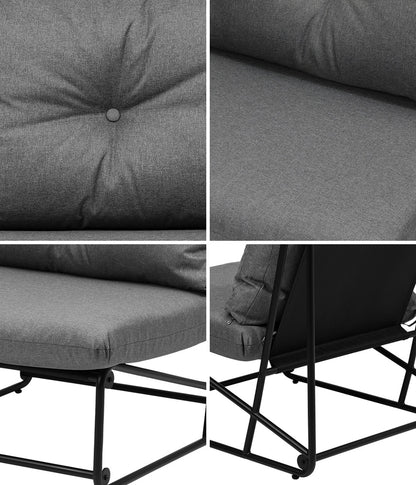 Livsip 2PCS Outdoor Dining Chairs Patio Sofa Lounge Chair Grey-Outdoor Patio Set-PEROZ Accessories