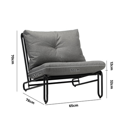 Livsip 2PC Outdoor Lounge Chairs Patio Sofa with Cushions Grey-Outdoor Patio Set-PEROZ Accessories