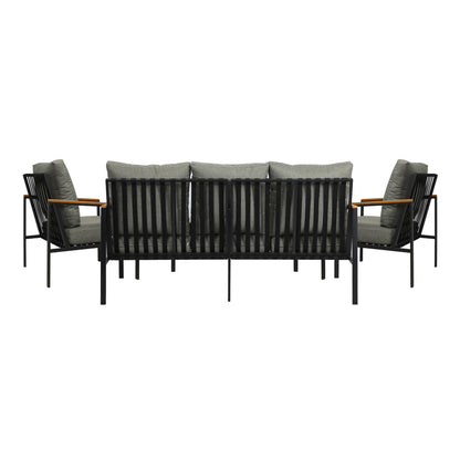 Livsip Outdoor Furniture with Cushion, Patio Table and Chair Setting Black-Outdoor Patio Set-PEROZ Accessories