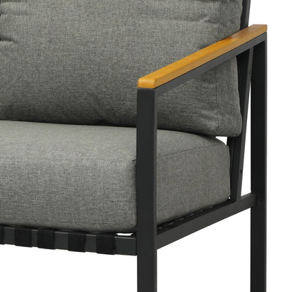 Livsip Outdoor Furniture with Cushion, Patio Table and Chair Setting Black-Outdoor Patio Set-PEROZ Accessories