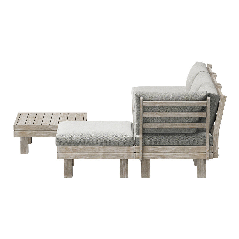 Livsip 6 Piece Outdoor Furniture Sofa Set Wooden Lounge Setting-Outdoor Sofa Set-PEROZ Accessories