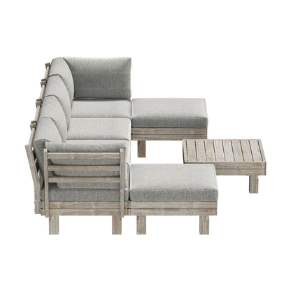 Livsip 7PCS Outdoor Sofa Set Wooden Lounge Setting Table Chair-Outdoor Sofa Set-PEROZ Accessories