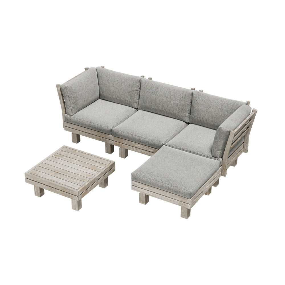 Livsip 4 Seater Outdoor Sofa Set Lounge Setting Table Chair-Outdoor Sofa Set-PEROZ Accessories