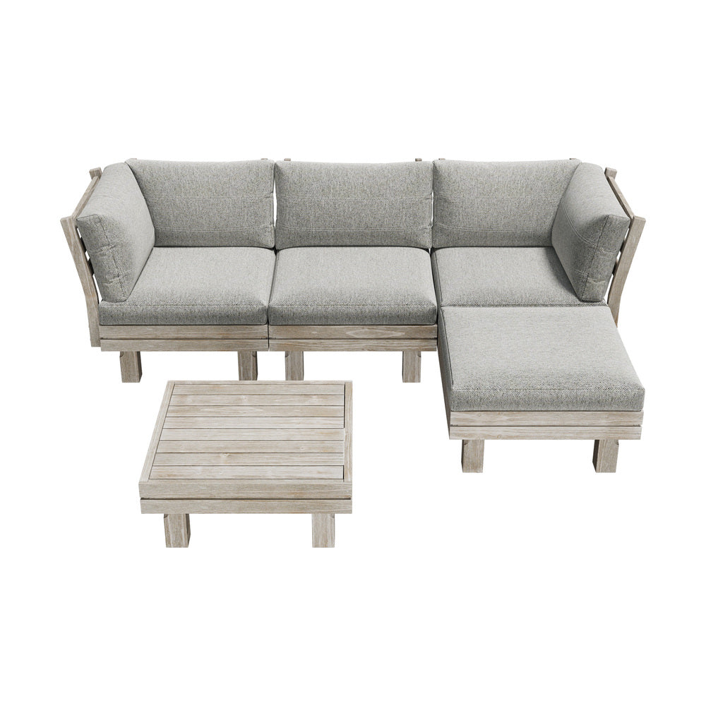 Livsip 4 Seater Outdoor Sofa Set Lounge Setting Table Chair-Outdoor Sofa Set-PEROZ Accessories