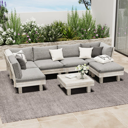 Livsip 7PCS Outdoor Furniture Sofa Set Lounge Setting Garden-Outdoor Sofa Set-PEROZ Accessories