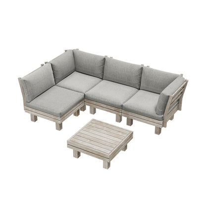 Livsip 4 Seater Outdoor Furniture Sofa Set Lounge Setting Garden-Outdoor Sofa Set-PEROZ Accessories