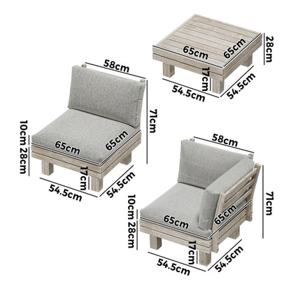 Livsip 4 Seater Outdoor Furniture Sofa Set Lounge Setting Garden-Outdoor Sofa Set-PEROZ Accessories