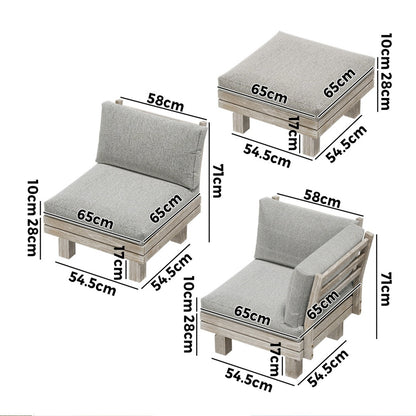 Livsip 5PCS Outdoor Furniture Sofa Set Wooden Lounge Setting-Outdoor Sofa Set-PEROZ Accessories