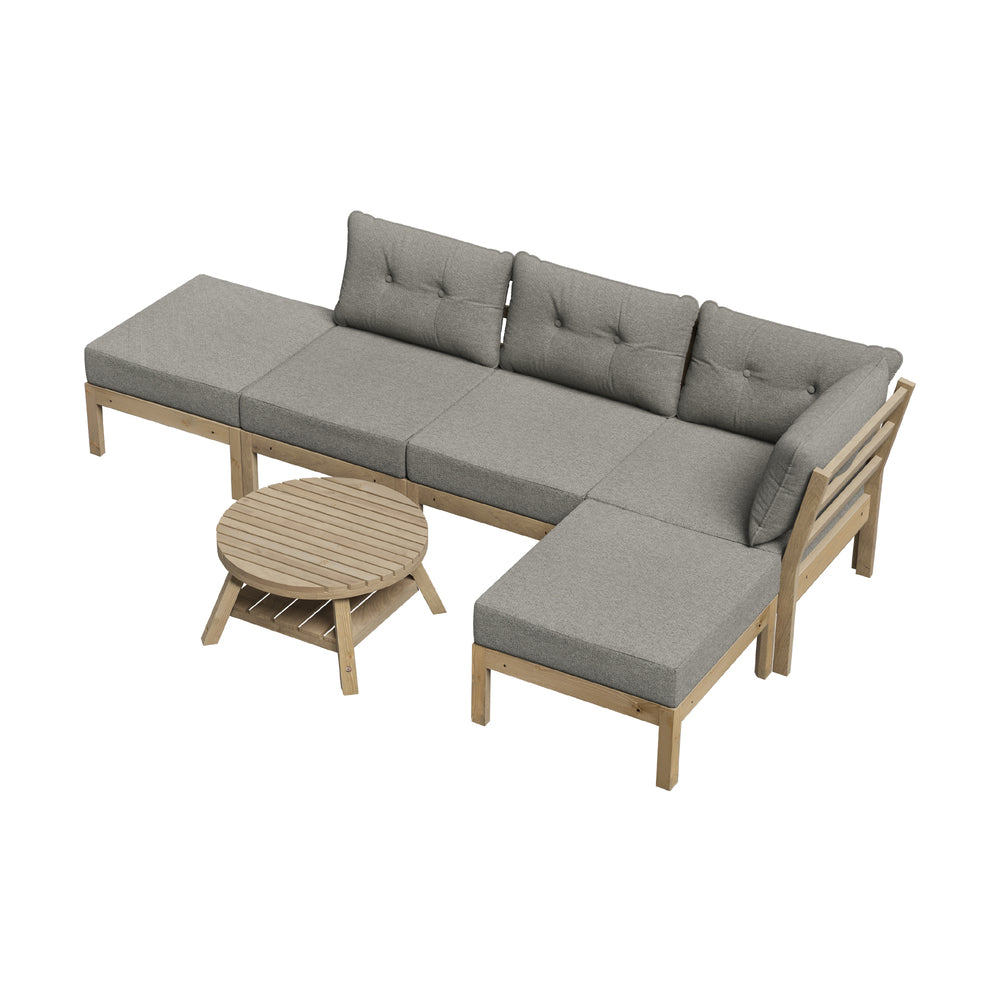 Livsip Outdoor Lounge Sofa Set 7 Piece Garden Furniture-Outdoor Sofa Sets-PEROZ Accessories