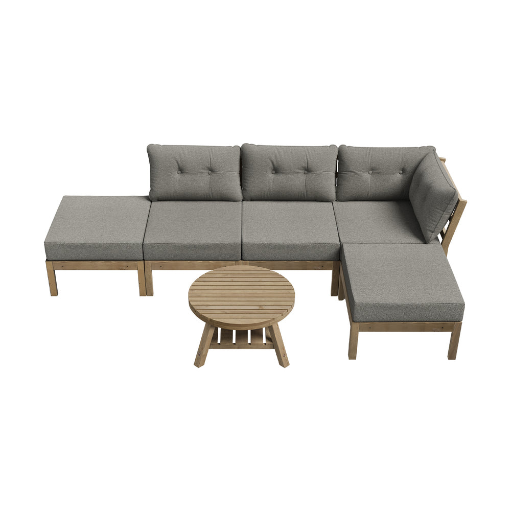 Livsip Outdoor Lounge Sofa Set 7 Piece Garden Furniture-Outdoor Sofa Sets-PEROZ Accessories