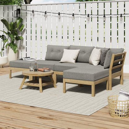 Livsip Outdoor Lounge Sofa Set 7 Piece Garden Furniture-Outdoor Sofa Sets-PEROZ Accessories