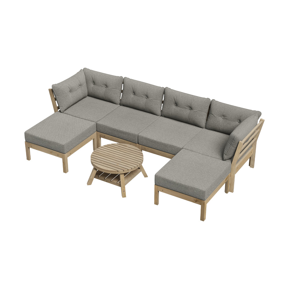 Livsip 6 Piece Outdoor Lounge Sofa Set Garden Furniture-Outdoor Sofa Sets-PEROZ Accessories