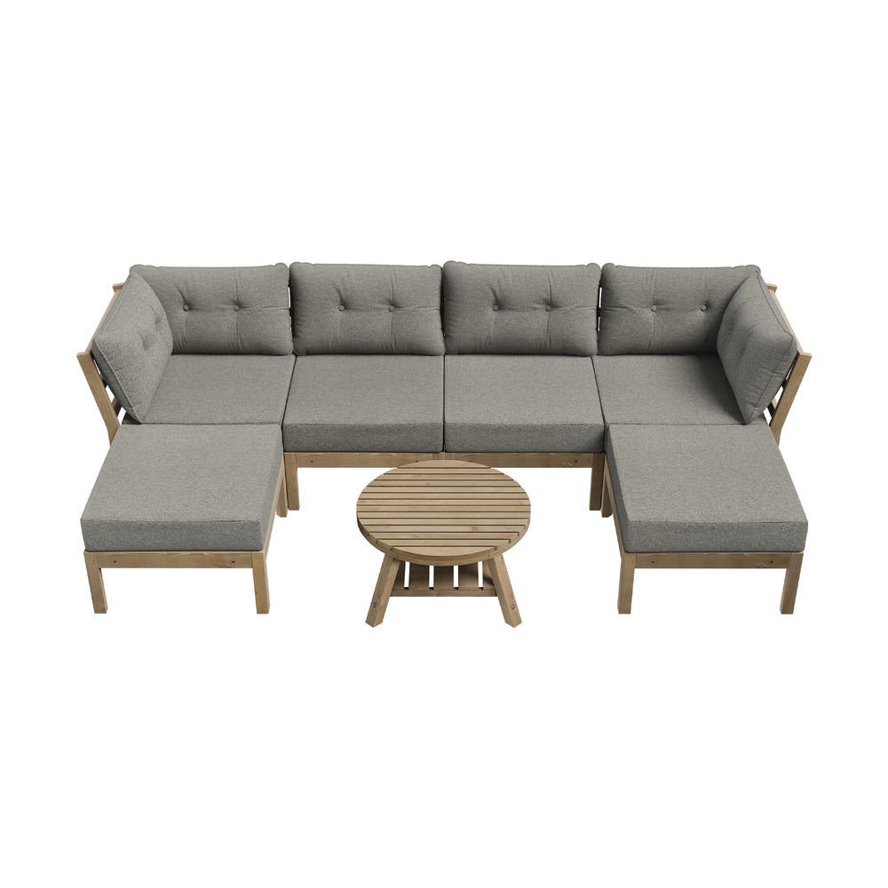 Livsip 6 Piece Outdoor Lounge Sofa Set Garden Furniture-Outdoor Sofa Sets-PEROZ Accessories