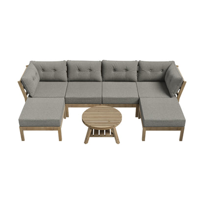 Livsip 6 Piece Outdoor Lounge Sofa Set Garden Furniture-Outdoor Sofa Sets-PEROZ Accessories