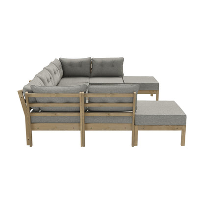 Livsip 9PCS Outdoor Sofa Set Lounge Setting Patio Furniture Beige-Outdoor Sofa Set-PEROZ Accessories