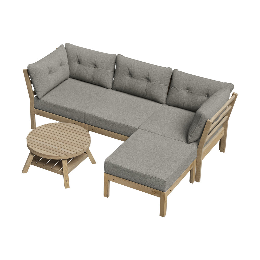Livsip 5 Piece Outdoor Sofa Set Garden Lounge Patio Setting-Outdoor Sofa Sets-PEROZ Accessories