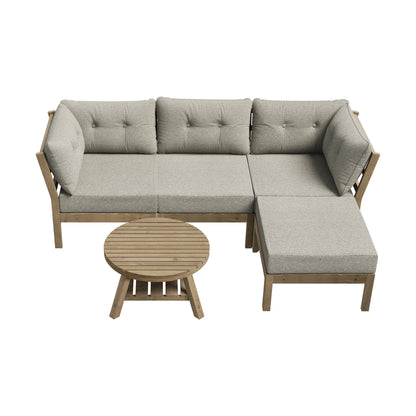 Livsip 5 Piece Outdoor Sofa Set Garden Lounge Patio Setting-Outdoor Sofa Sets-PEROZ Accessories