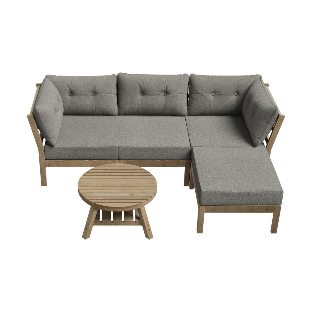 Livsip 5 Piece Outdoor Sofa Set Garden Lounge Patio Setting-Outdoor Sofa Sets-PEROZ Accessories