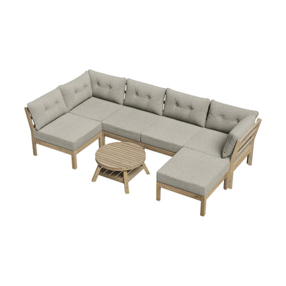 Livsip 7 Piece Outdoor Sofa Set 5-Seater Lounge Setting-Outdoor Sofa Sets-PEROZ Accessories
