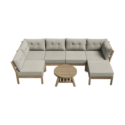 Livsip 7 Piece Outdoor Sofa Set 5-Seater Lounge Setting-Outdoor Sofa Sets-PEROZ Accessories