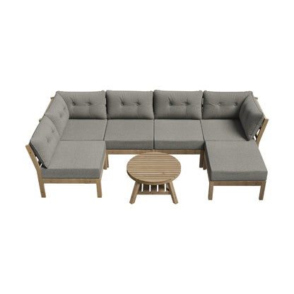 Livsip 7 Piece Outdoor Sofa Set 5-Seater Lounge Setting-Outdoor Sofa Sets-PEROZ Accessories