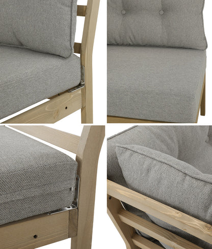 Livsip Outdoor Sofa Set 4 Seater Lounge 1 Coffee Table Beige-Outdoor Sofa Set-PEROZ Accessories