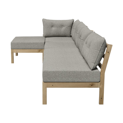 Livsip 5 Piece Outdoor Sofa Set 4-seater sofa &amp; 1 Ottoman Beige-Outdoor Sofa Set-PEROZ Accessories