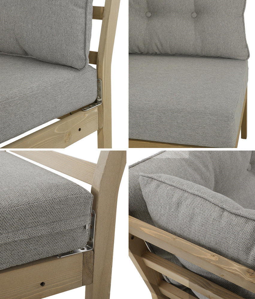 Livsip 5 Piece Outdoor Sofa Set 4-seater sofa &amp; 1 Ottoman Beige-Outdoor Sofa Set-PEROZ Accessories