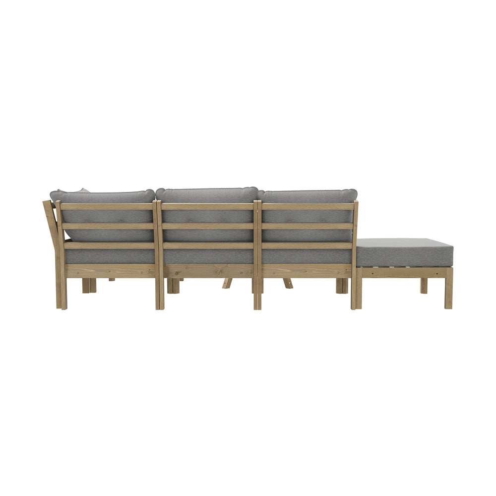 Livsip Outdoor Lounge Sofa Set 7 Piece Garden Furniture Grey-Outdoor Sofa Sets-PEROZ Accessories