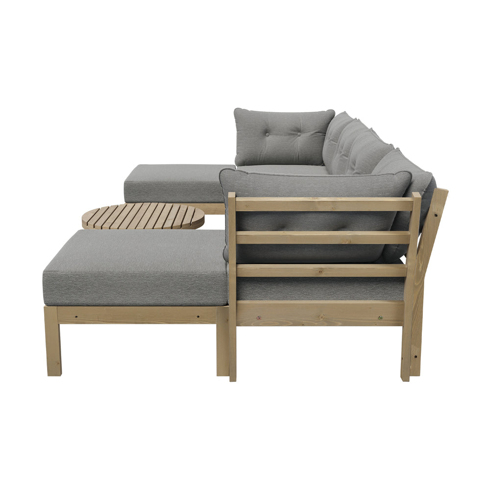 Livsip 6 Piece Outdoor Lounge Sofa Set Garden Furniture Grey-Outdoor Sofa Sets-PEROZ Accessories
