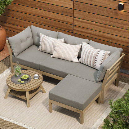 Livsip 5 Piece Outdoor Furniture Set Garden Lounge Sofa-Outdoor Sofa Sets-PEROZ Accessories
