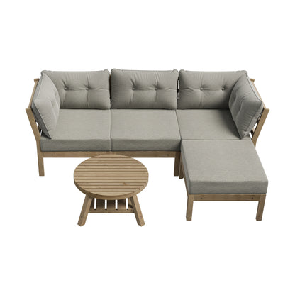 Livsip 5 Piece Outdoor Furniture Set Garden Lounge Sofa-Outdoor Sofa Sets-PEROZ Accessories