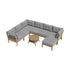 Livsip 8PCS Outdoor Sofa Set Lounge Setting Table Chair Grey-Outdoor Sofa Set-PEROZ Accessories