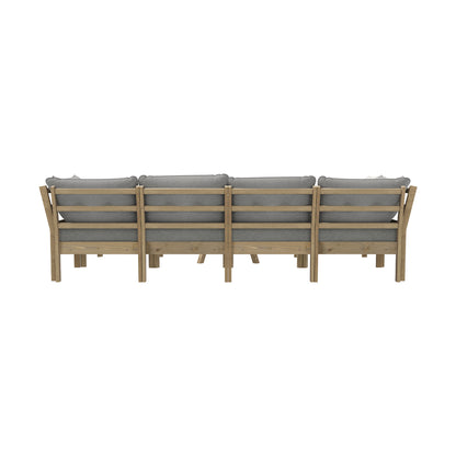 Livsip 7 Piece Outdoor Sofa Set 6-Seater Lounge Setting Grey-Outdoor Sofa Sets-PEROZ Accessories
