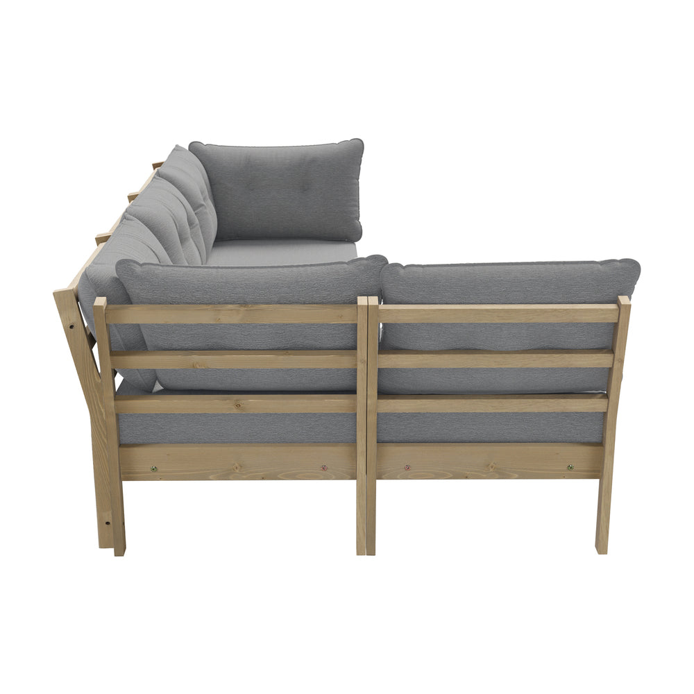 Livsip Outdoor Sofa Set 4 Seater Lounge Setting Patio Furniture Grey-Outdoor Sofa Set-PEROZ Accessories