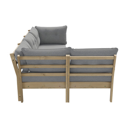 Livsip Outdoor Sofa Set 4 Seater Lounge Setting Patio Furniture Grey-Outdoor Sofa Set-PEROZ Accessories