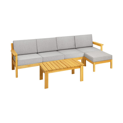 Livsip Outdoor Sofa Setting Garden Lounge Patio Furniture Dining Set 6 Piece-Outdoor Sofa Sets-PEROZ Accessories