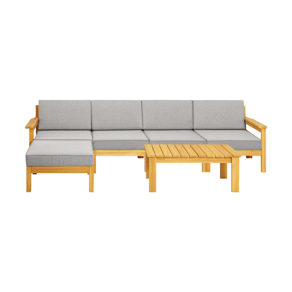 Livsip Outdoor Sofa Setting Garden Lounge Patio Furniture Dining Set 6 Piece-Outdoor Sofa Sets-PEROZ Accessories