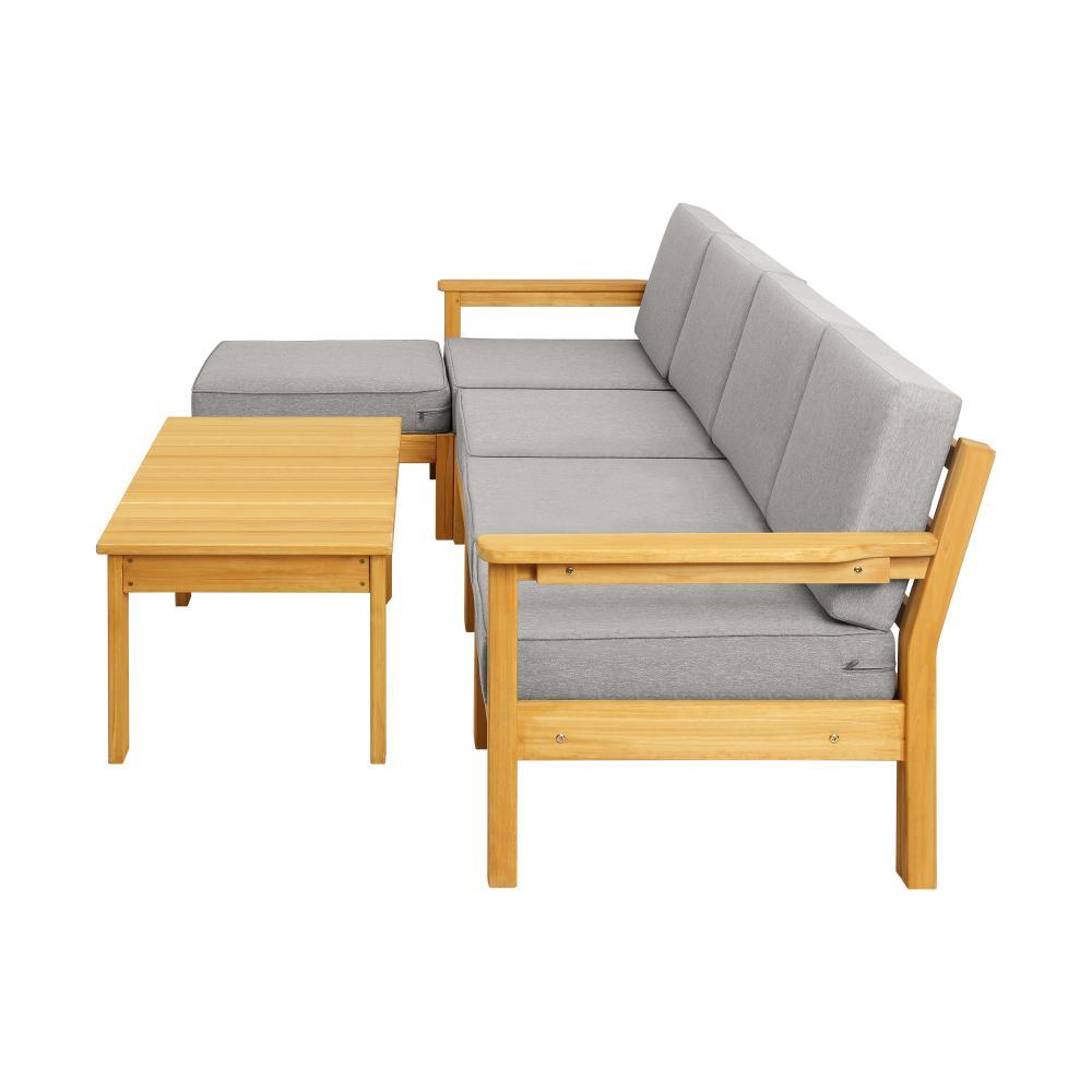 Livsip Outdoor Sofa Setting Garden Lounge Patio Furniture Dining Set 6 Piece-Outdoor Sofa Sets-PEROZ Accessories